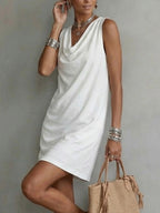 📦📦LAST DAY SAVE 49% ⏰Draped-neck Sleeveless Cotton Dress