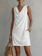📦📦LAST DAY SAVE 49% ⏰Draped-neck Sleeveless Cotton Dress