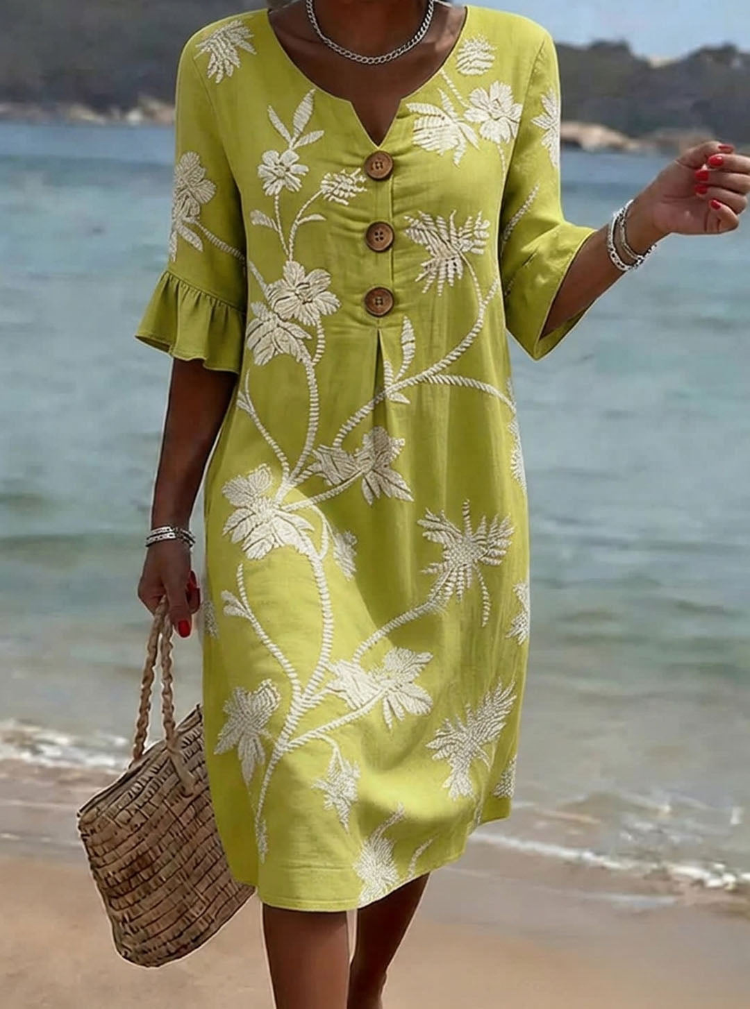 📦📦LAST DAY SAVE 49% ⏰Women's Floral Print Casual Cotton-Linen Dress