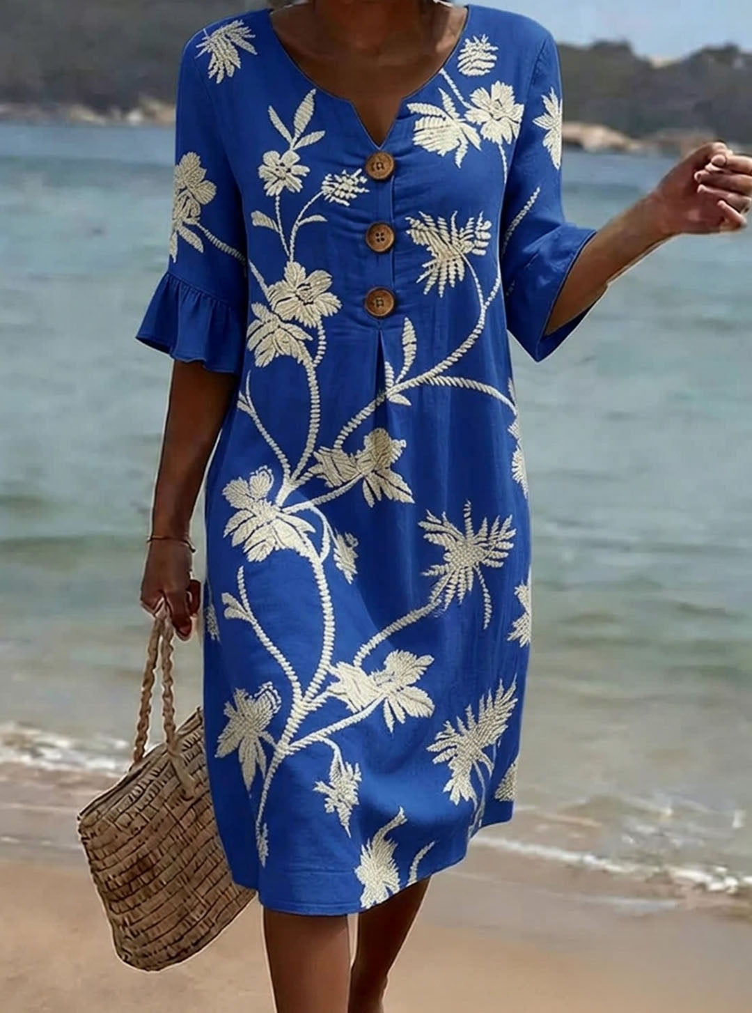 📦📦LAST DAY SAVE 49% ⏰Women's Floral Print Casual Cotton-Linen Dress