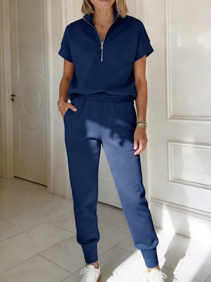 📦📦LAST DAY SAVE 49% ⏰Cozy Travel Stand-collar Zip Sweatshirt & Pants Two-piece Set