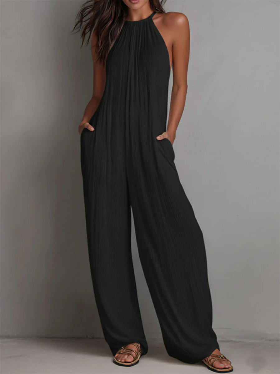 📦📦LAST DAY SAVE 49% ⏰Minimalist Halter-neck Loose Cotton-linen Jumpsuit